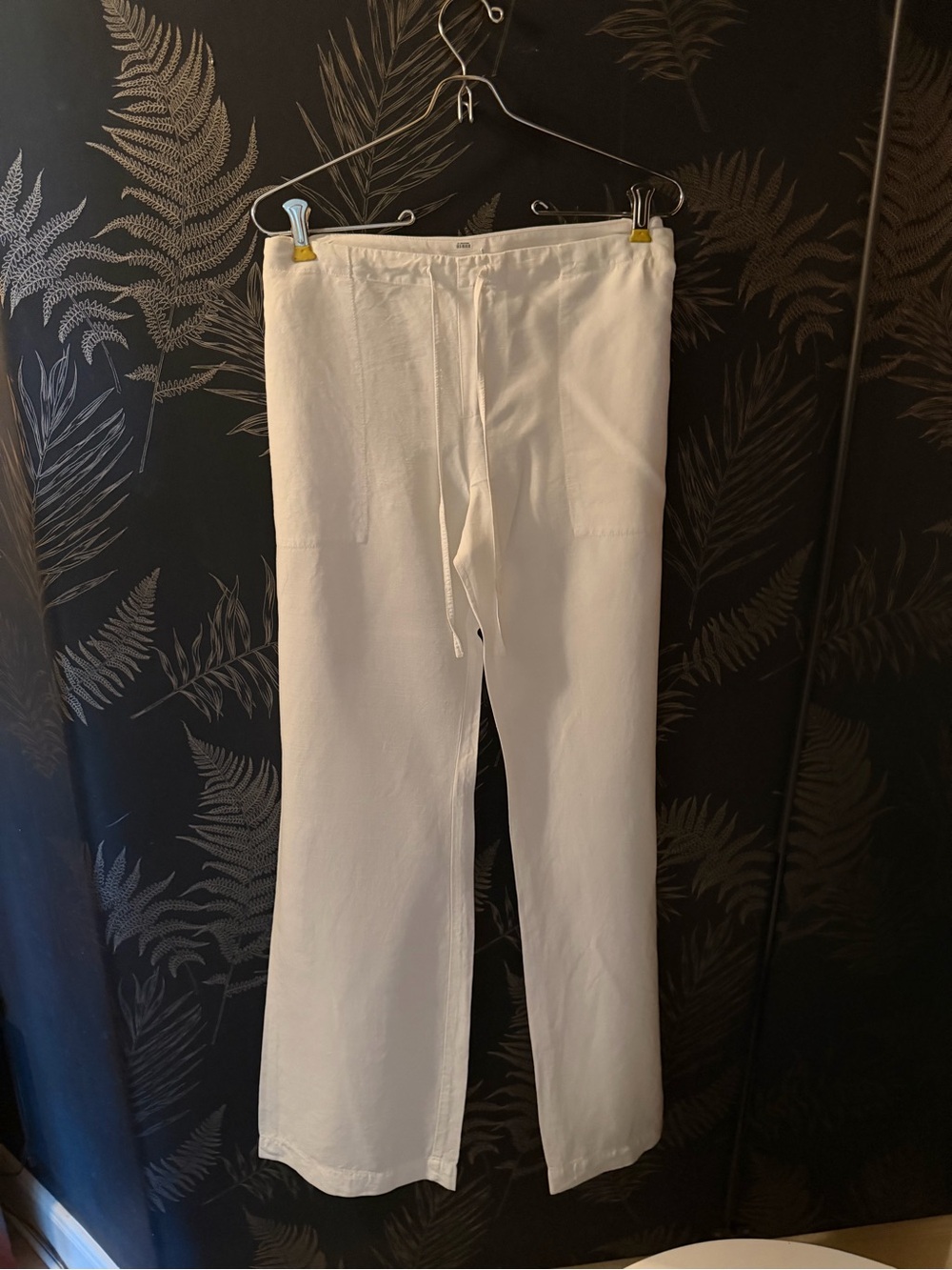 CAbi White Drawstring Boot Cut Linen Pants - Picture 3 of 3